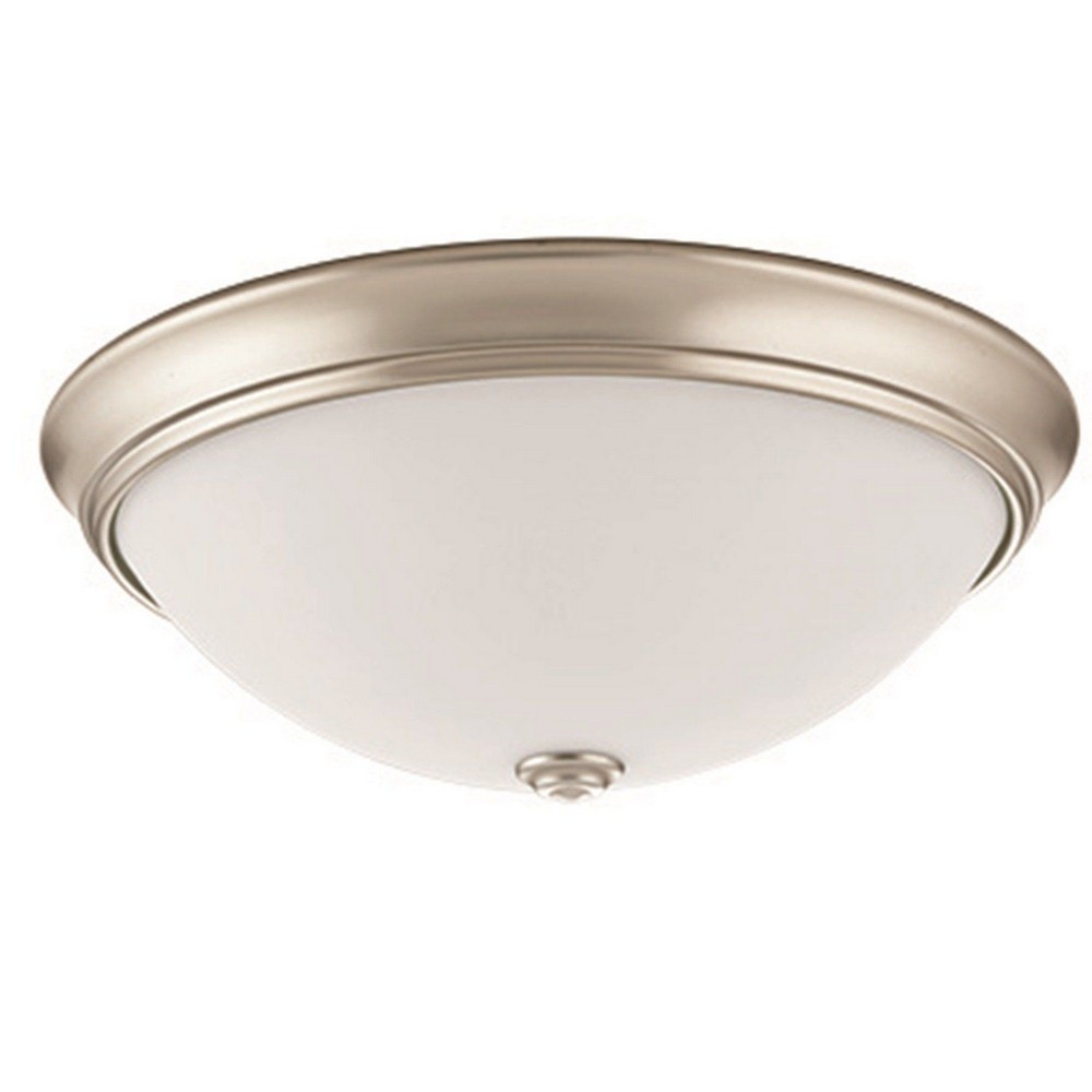 Lithonia Lighting-FMDECL 14 20840 BN M4-Essentials - 14 Inch 30W 4000K 1 LED Decor Round Flush Mount   Brushed Nickel Finish with White Acrylic Glass
